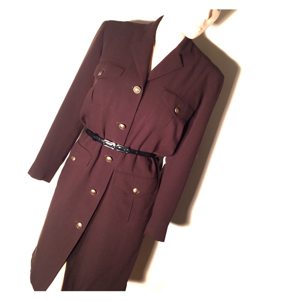 Emanuel Ungaro Brown coat dress size 2